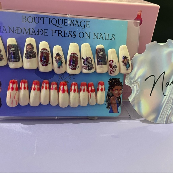 Handmade  Chucky Press On Nails with Graphic Designs - Picture 3 of 8